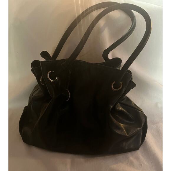 FURLA Vintage Carmen Black Smooth Leather Medium Handbag/Tote Made In Italy 1998 - Picture 11 of 11